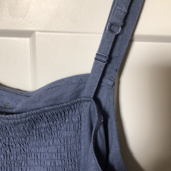 NWT Torrid Linen Blend Button-Front Crop Tank Blue Size 0 (L) - Picture 5 of 7